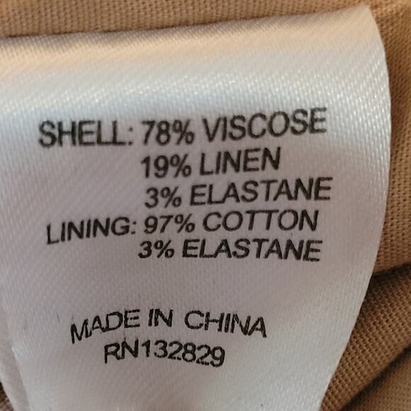 Lovers + Friends "Whitney" Linen Blend Short Sleeve Jumpsuit, Natural Tan, Sz S - Picture 11 of 12